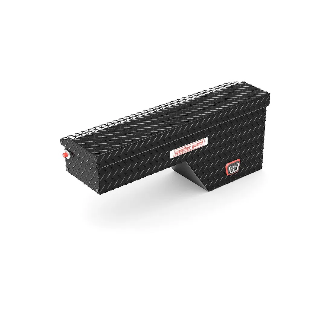173-5-04 – WEATHERGUARD Tool Box, Wheel-Well Single Lid Powder Coated Diamond Tread Gloss Black Aluminum 46-3/4 Inch ...